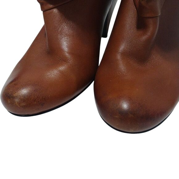 Steve Madden Jess Slouch Ankle Boots 3" Mid Heels 7.5M Brown Pull-On Boho Chic - Picture 5 of 15